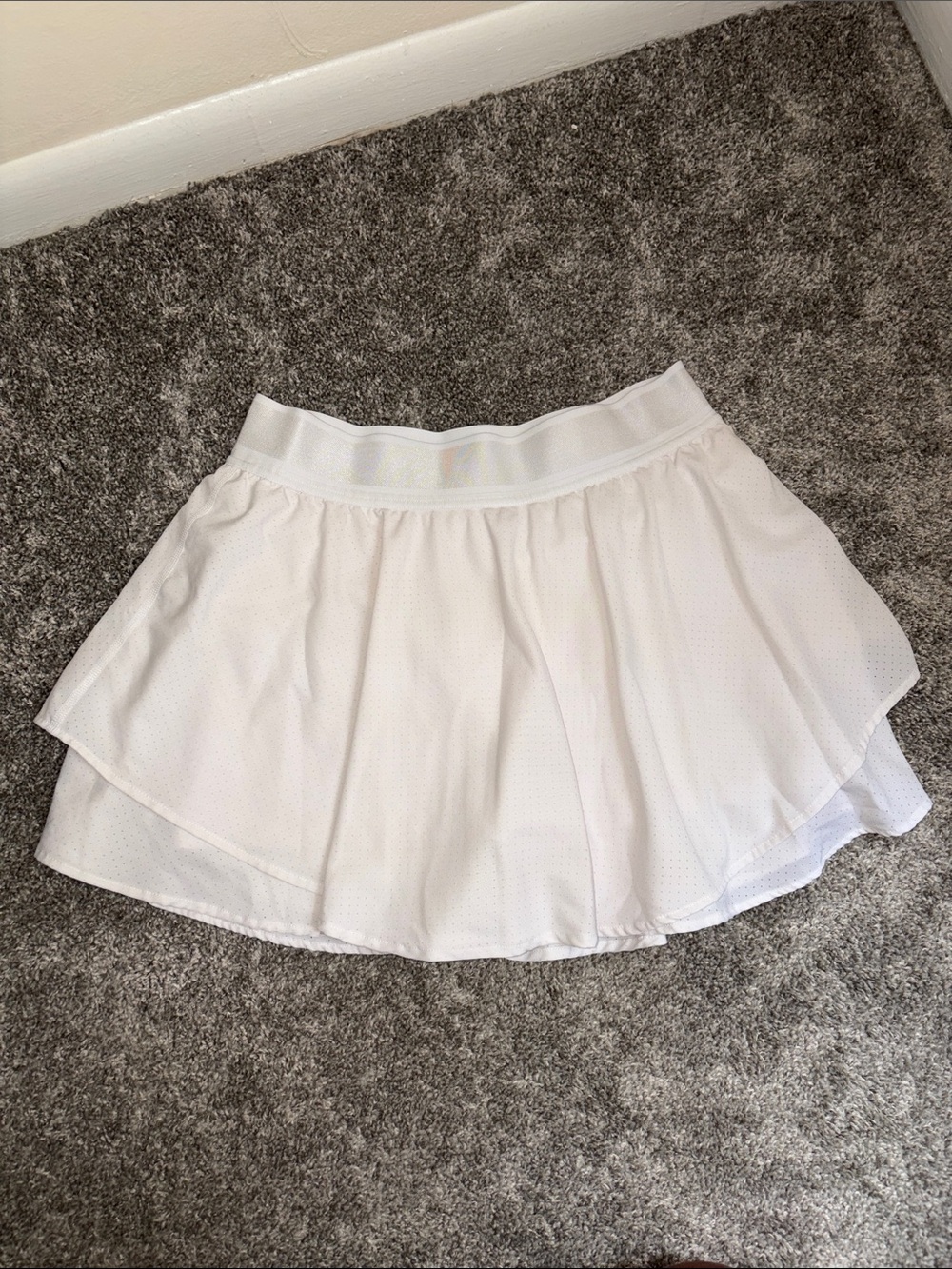 Women's White Layered Tennis Skirt